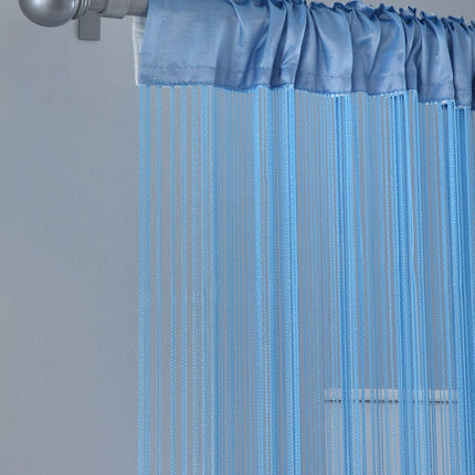 2er Set Fadengardine  mit Tunneldurchzug und eingenähtem Kräuselband, geeignet für Gardinenstangen und Gardinenschienen Fadenvorhänge Fadenstores Raumteiler 20303CN2