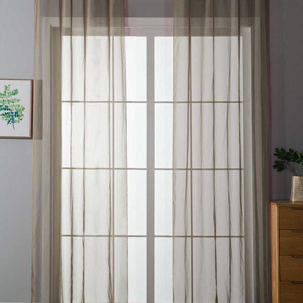 2er Set Ösenvorhänge Transparent »Uni« Gardine Stores Vorhang Ösen Bleibandabschluß Wohnzimmer 20332-cn2