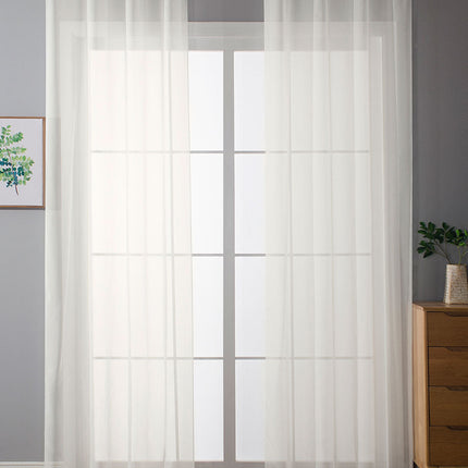 2er-Pack Ösen Gardinen Transparent Vorhang Set Wohnzimmer Voile Ösenvorhang Bleibandabschluß 203322