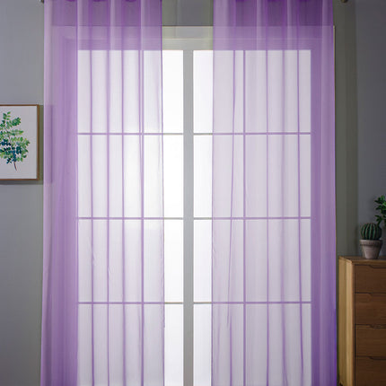 2er-Pack Ösen Gardinen Transparent Vorhang Set Wohnzimmer Voile Ösenvorhang Bleibandabschluß 203322