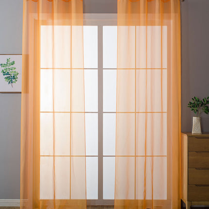 2er-Pack Ösen Gardinen Transparent Vorhang Set Wohnzimmer Voile Ösenvorhang Bleibandabschluß 203322