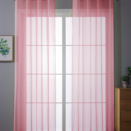 2er-Pack Ösen Gardinen Transparent Vorhang Set Wohnzimmer Voile Ösenvorhang Bleibandabschluß 203322