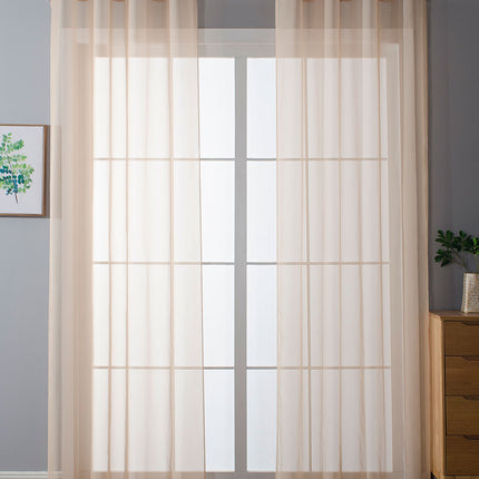 2er-Pack Ösen Gardinen Transparent Vorhang Set Wohnzimmer Voile Ösenvorhang Bleibandabschluß 203322