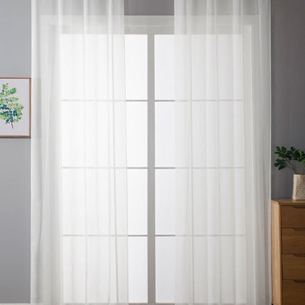 2er-Pack Ösen Gardinen Transparent Vorhang Set Wohnzimmer Voile Ösenvorhang Bleibandabschluß 203322