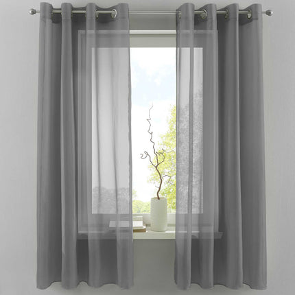 2er Set Ösengardinen Transparent »Basel« Gardine Bleiband Store Vorhang 20332TR2