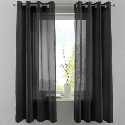 2er Set Ösengardinen Transparent »Basel« Gardine Bleiband Store Vorhang 20332TR2