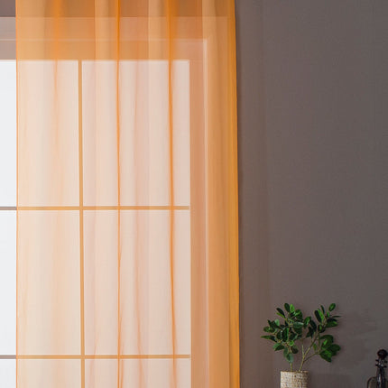2er-Pack Ösen Gardinen Transparent Vorhang Set Wohnzimmer Voile Ösenvorhang Bleibandabschluß 203322