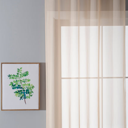 2er-Pack Ösen Gardinen Transparent Vorhang Set Wohnzimmer Voile Ösenvorhang Bleibandabschluß 203322
