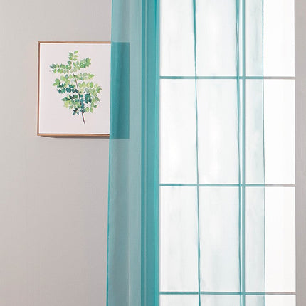 2er-Pack Ösen Gardinen Transparent Vorhang Set Wohnzimmer Voile Ösenvorhang Bleibandabschluß 203322