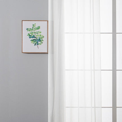 2er-Pack Ösen Gardinen Transparent Vorhang Set Wohnzimmer Voile Ösenvorhang Bleibandabschluß 203322