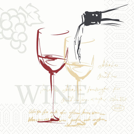 Zellt.-Servietten 24x24 cm, 3-lagig, Weinmotiv | Packung (250 Servietten)