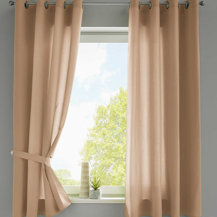 2er Set Vorhänge Schal Ösen »Berlin« Microsatin Lichtdurchlässig Uni Matt 20405N2