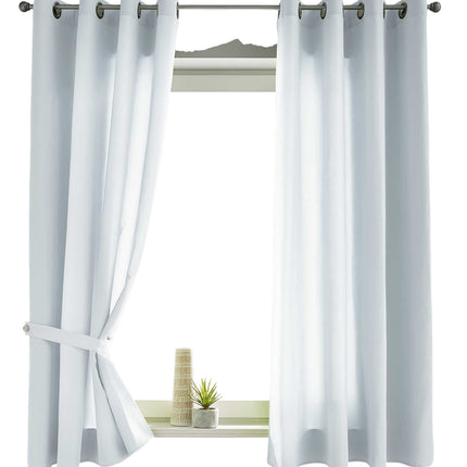 2er Set Vorhänge Schal Ösen »Berlin« Microsatin Lichtdurchlässig Uni Matt 20405N2