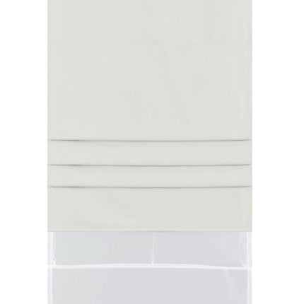 Doppel Raffrollo Palma Microsatin matt Voile Faltgardinen Faltrollo Schlaufenrollo mit Universalgardinenband 20410