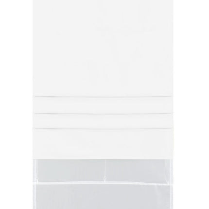 Doppel Raffrollo Palma Microsatin matt Voile Faltgardinen Faltrollo Schlaufenrollo mit Universalgardinenband 20410