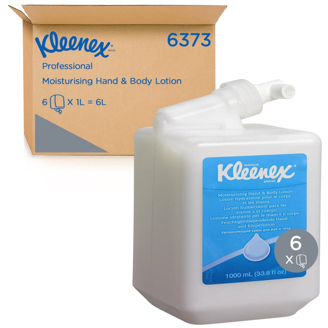 Kleenex® Feuchtigkeitsspendende Hand- und Körperlotion - Kassette / Weiß /1 Ltr - 6 Cassettes | Karton (6 Kartuschen)