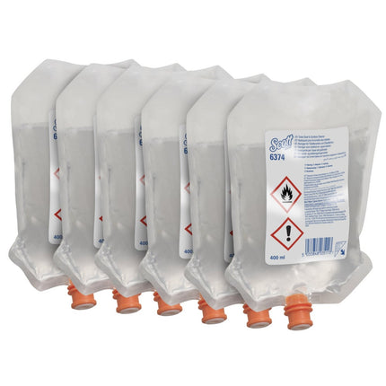 Scott® Reiniger für Toilettensitze und andere Oberflächen - Spenderbeutel / Transparent /400ml - 6 pouches | Karton (6 Beutel)
