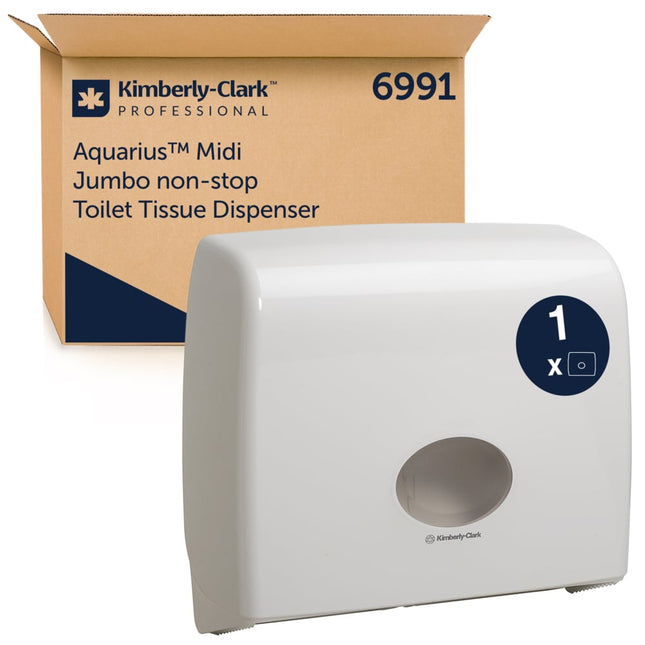 Aquarius™ Toilet Tissue Spender - Jumbo Non-Stop / Weiß - 1 Dispenser | Karton (1 Spender)