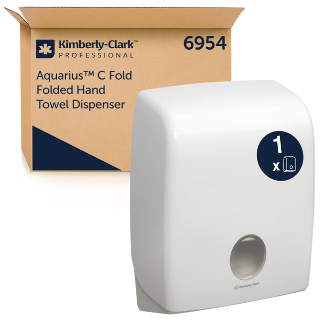 Aquarius™ Spender für gefaltete Handtücher - C-Falzung / Weiß - 1 Dispenser | Karton (1 Spender)