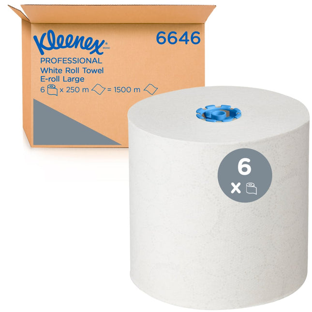 Kleenex® Rollenhandtücher - E-roll Large / Weiß /1 ply 6x250m - 6 Rolls  x 1 Sheet | Karton (6 Rollen)