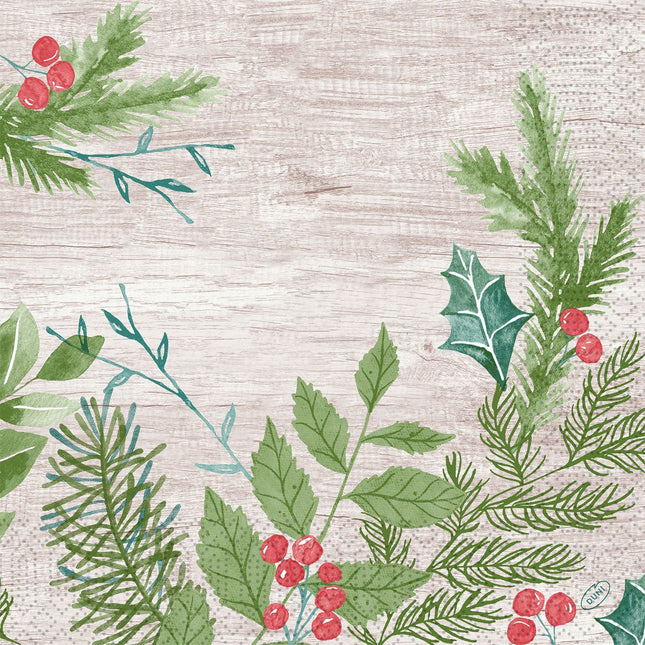 Winter Greenery 40x40 cm, 3-lagig -  für Dekoration | Packung (250 Stück)