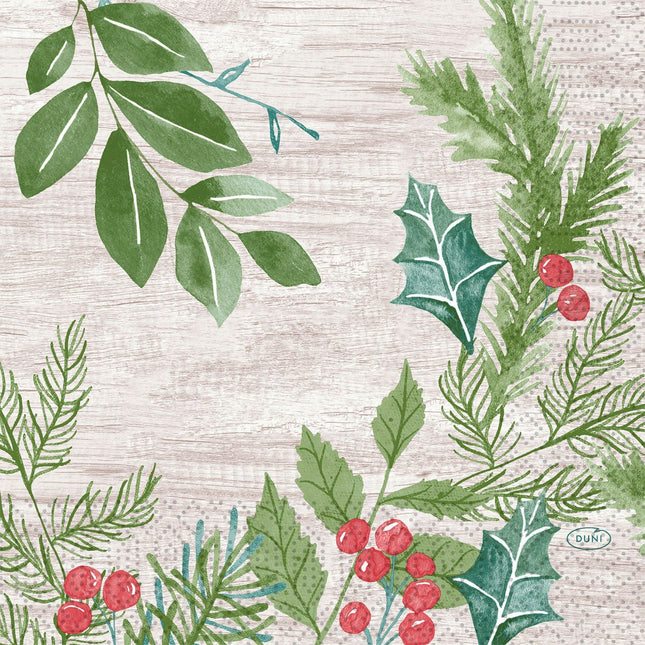 Winter Greenery Servietten, 33x33 cm - Festliche Dekoration | Packung (50 Stück)