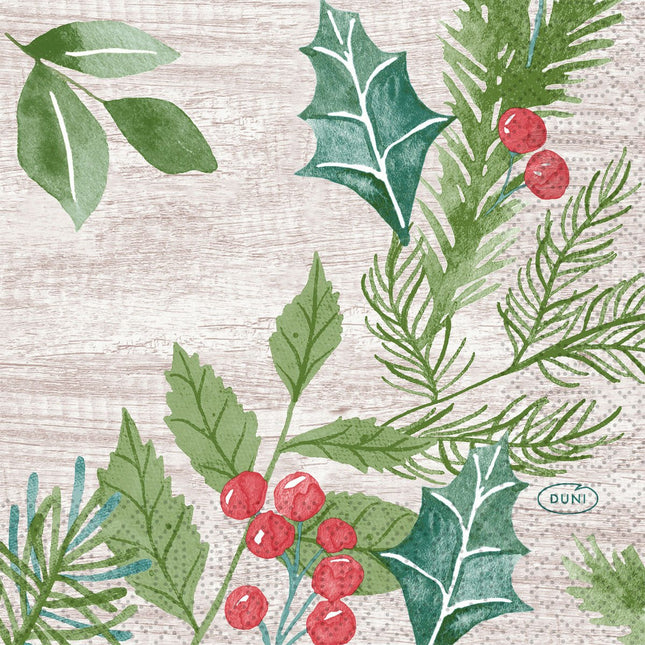 Winter Greenery 3lg 1/4 Servietten 24x24 cm | Packung (50 Stück)