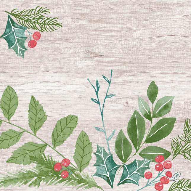 Klassik Winter Greenery 40x40 cm - 4 große Dekorationselemente | Packung (50 Stück)