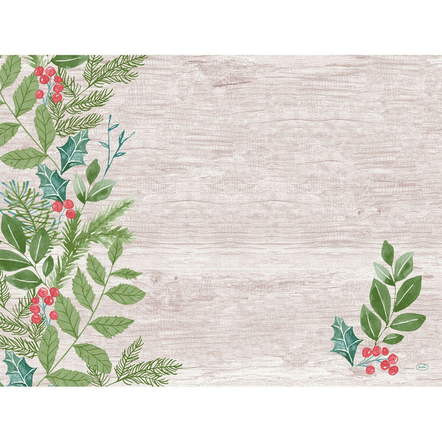 Papier-Tischsets 30x40 cm im Winter Greenery Design - Festlich dekorativ | Packung (250 Stück)