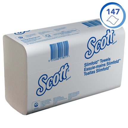Scott® SLIMFOLD Handtücher - gefaltet / Weiß - 16 Clips  x 110 Sheets | Karton (16 Päckchen)