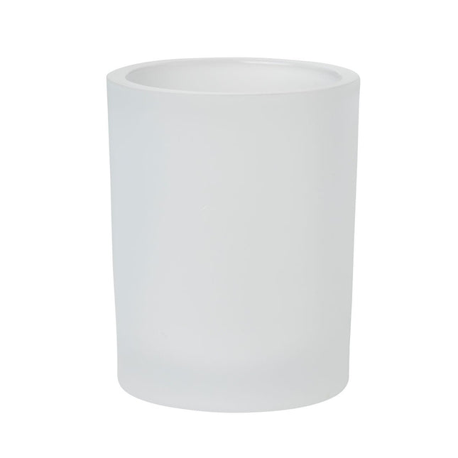 Switch & Shine Kerzenhalter Snowy, 100x80 mm, weiß gefrostet - Elegant | Packung (1 Stück)