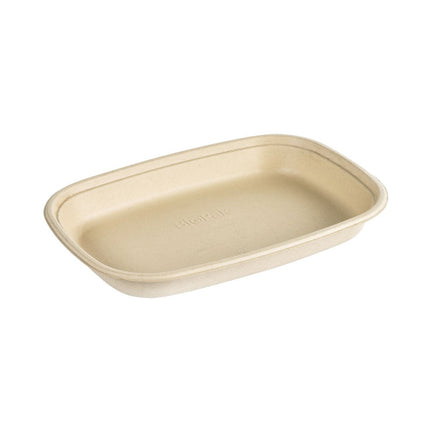 Cube Bowl  800 ml - coated  Braun Bagasse PBAT/PLA-coated 249x172x30 | Packung (40 Stück)