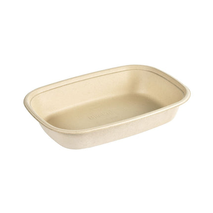 Cube Bowl  1200 ml - coated  Braun Bagasse PBAT/PLA-coated 249x172x45 | Packung (40 Stück)