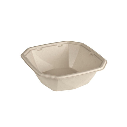 Octabagasse Schale 900 ml - uncoated  Braun Bagasse 183x183x60 | Packung (50 Stück)