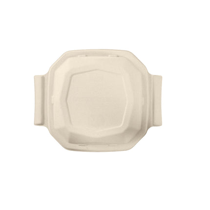Octabagasse Deckel 1000 ml  Braun Bagasse 290x233x42 | Packung (50 Stück)