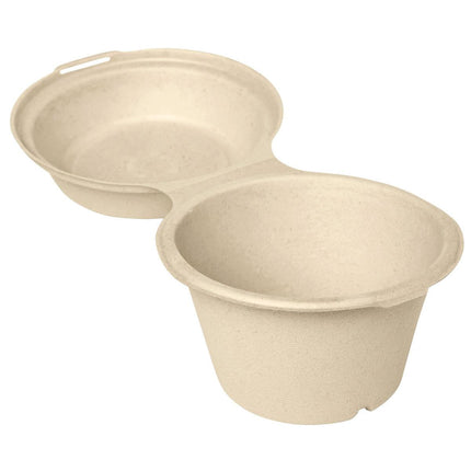 Clamshell 575 ml - uncoated  Braun Bagasse 132x132x75 | Packung (40 Stück)