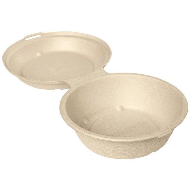 Clamshell 750 ml - uncoated  Braun Bagasse 171x171x55 | Packung (55 Stück)