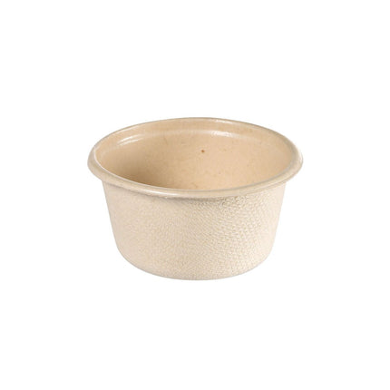 Dressingbecher 60 ml - coated  Weiß Bagasse PBAT/PLA-coated 65x65x32 | Packung (150 Stück)