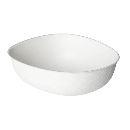 Bowls Pebble 500 ml - uncoated  Weiß Bagasse 150x130x50 | Packung (50 Stück)