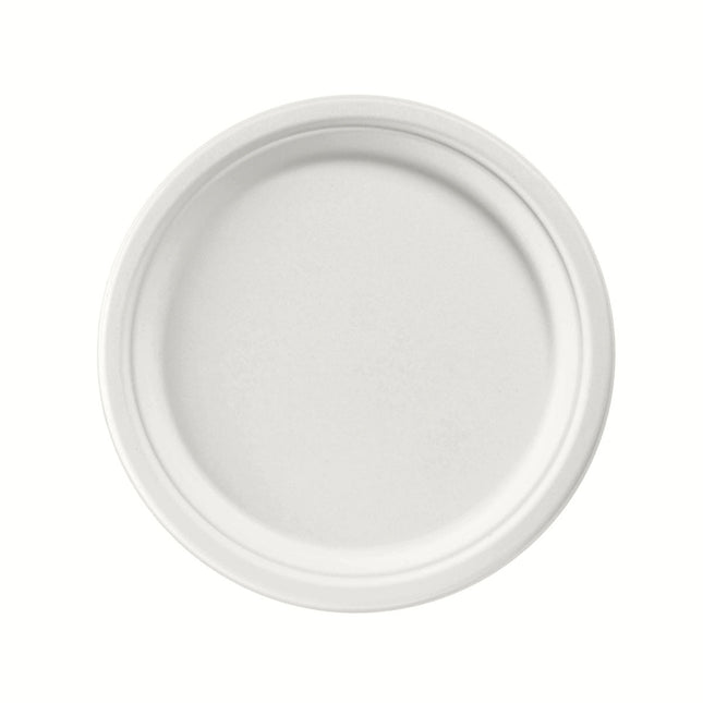 Teller ø 26 cm  Weiss - uncoated  Weiß Bagasse Ø260 | Packung (50 Stück)