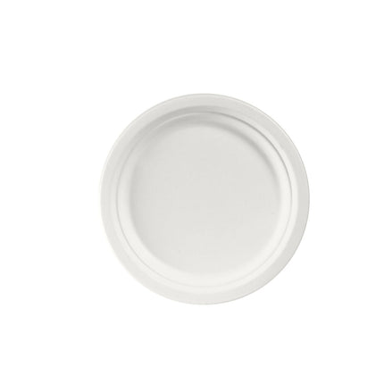 Teller ø 22 cm Weiss - uncoated  Weiß Bagasse Ø220 | Packung (50 Stück)