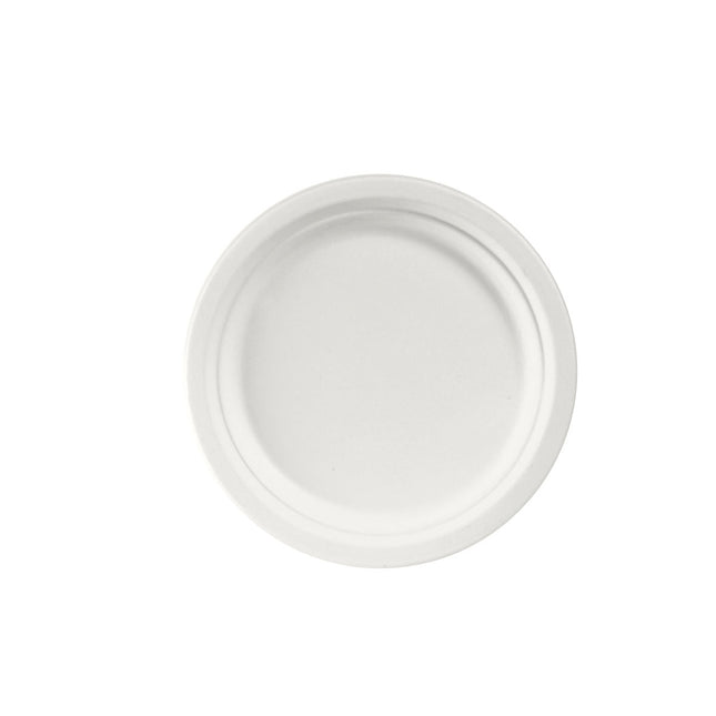 Teller ø 22 cm Weiss - uncoated  Weiß Bagasse Ø220 | Packung (50 Stück)