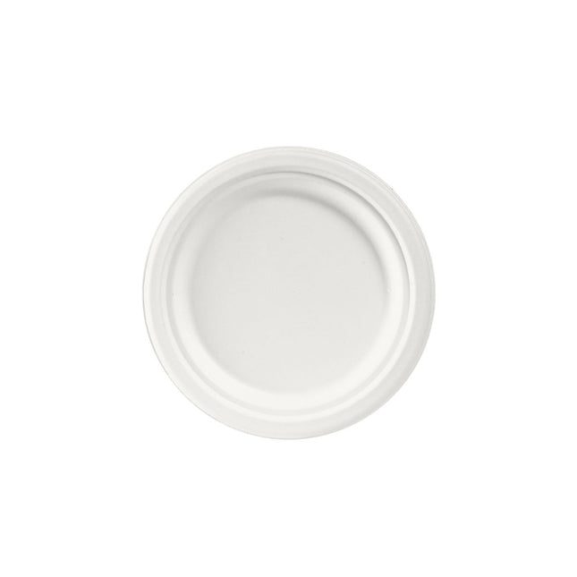 Teller ø 17 cm Weiss - uncoated  Weiß Bagasse Ø170 | Packung (50 Stück)