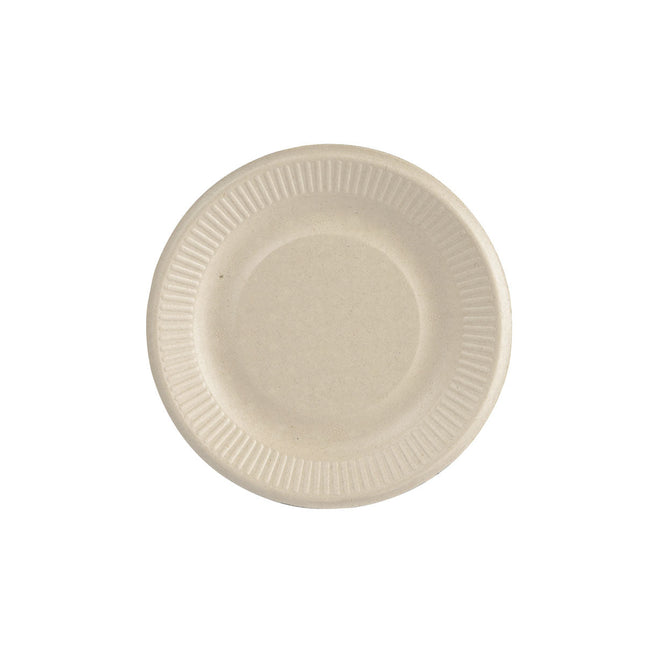 Teller ø 15 cm Braun - uncoated  Braun Bagasse Ø150 | Packung (50 Stück)