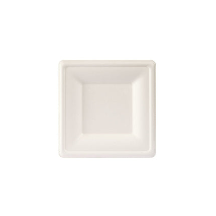 Teller, quadratisch 16x16 cm Weiss - uncoated  Weiß Bagasse 160x160 | Packung (50 Stück)