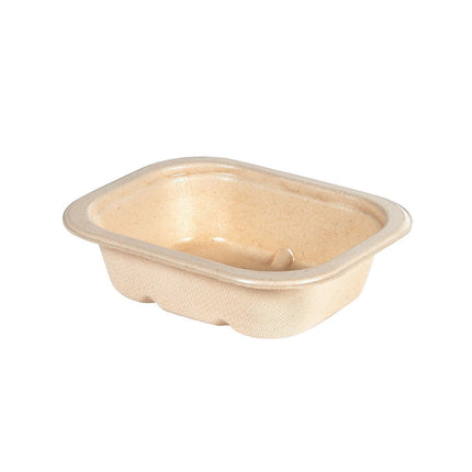 Tray Side Dish Fibre 1-Comp 37 mm?  Natur  Coated Bagasse 140x116x37? | Packung (340 Stück)