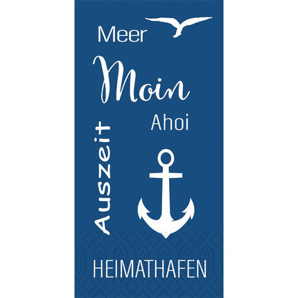 Zellt.-Serv. 33 cm 2-lagig 1/8-Falz Meer Freude Servietten | Packung (300 Servietten)