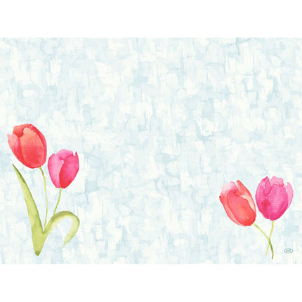 Bio-Dunicel-Sets 30x40 cm mit gemalten Tulpen - Hochwertige Tischsets | Packung (100 Stück)