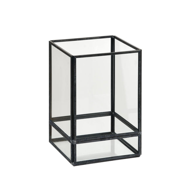 Capella Laterne Glas, schwarz