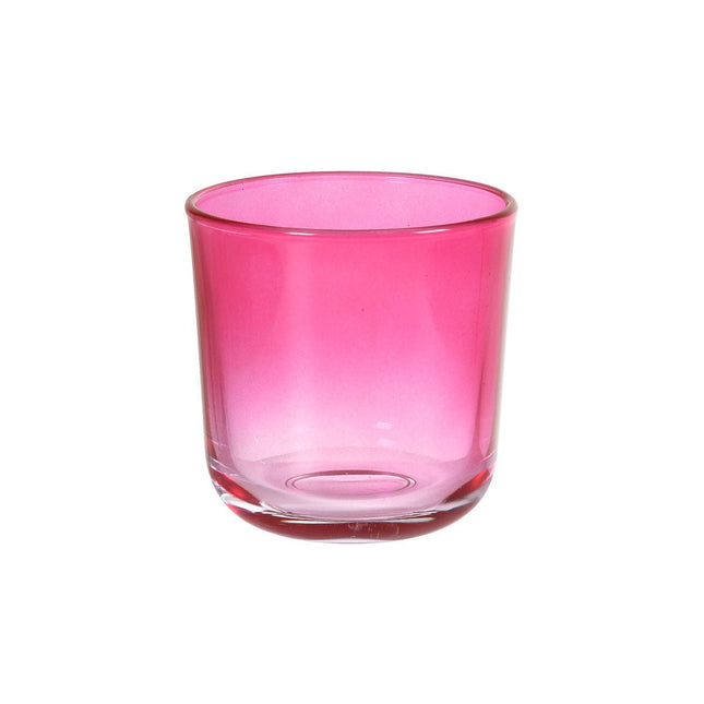 Switch & Shine Kerzenhalter aus Glas, fuchsia - Dekorative Tischbeleuchtung | Packung (1 Stück)
